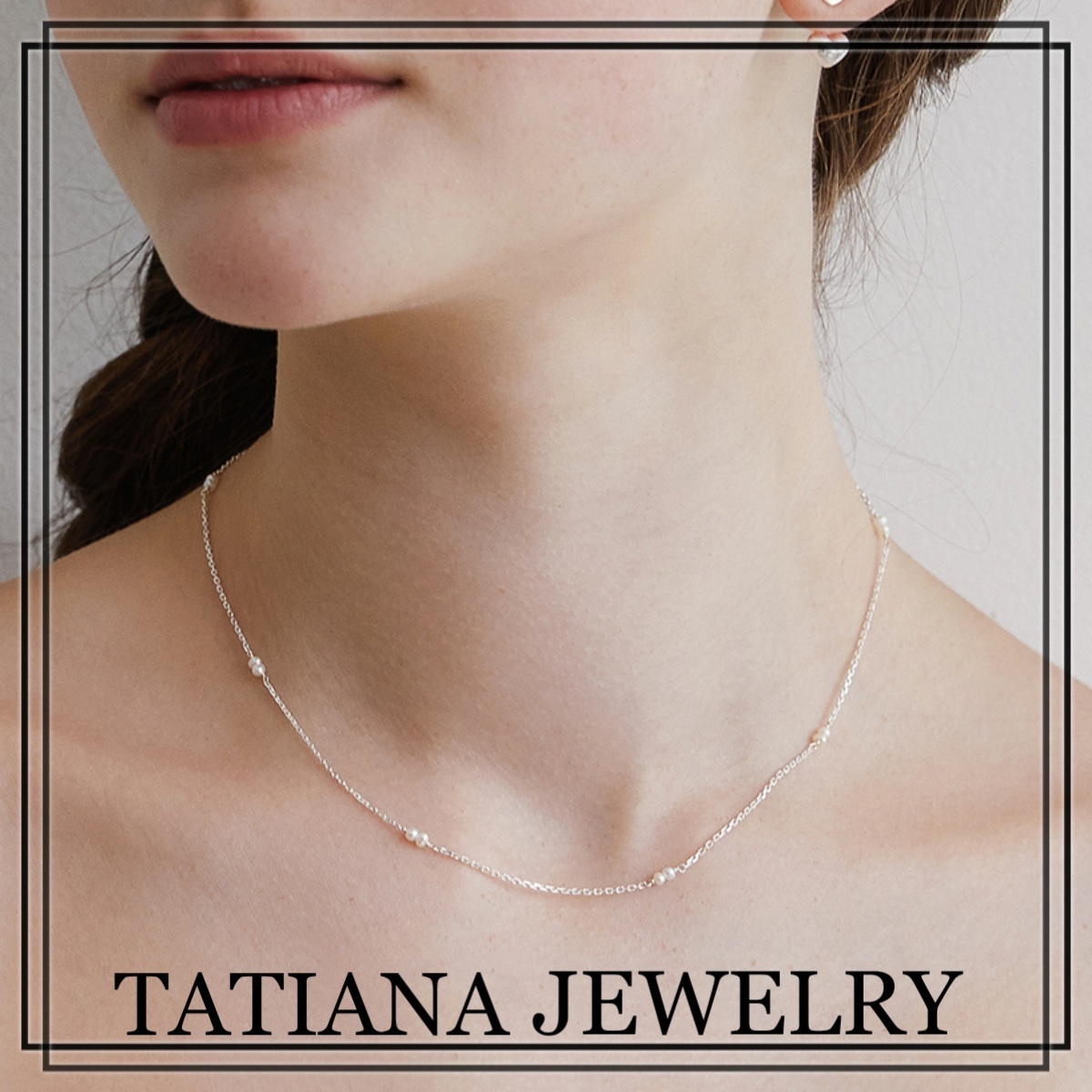 【TATIANA】(Silver925) Pearl Connect Chain Necklace 韓国発