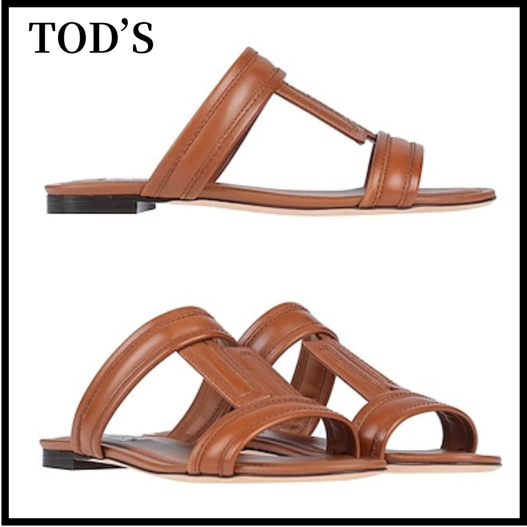 【TOD'S】レザーライニング フラットサンダル＊関税/送料込み
