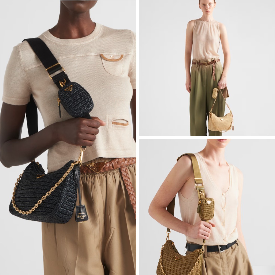 《送料無料》 PRADA Prada Re-Edition 2005 crochet bag