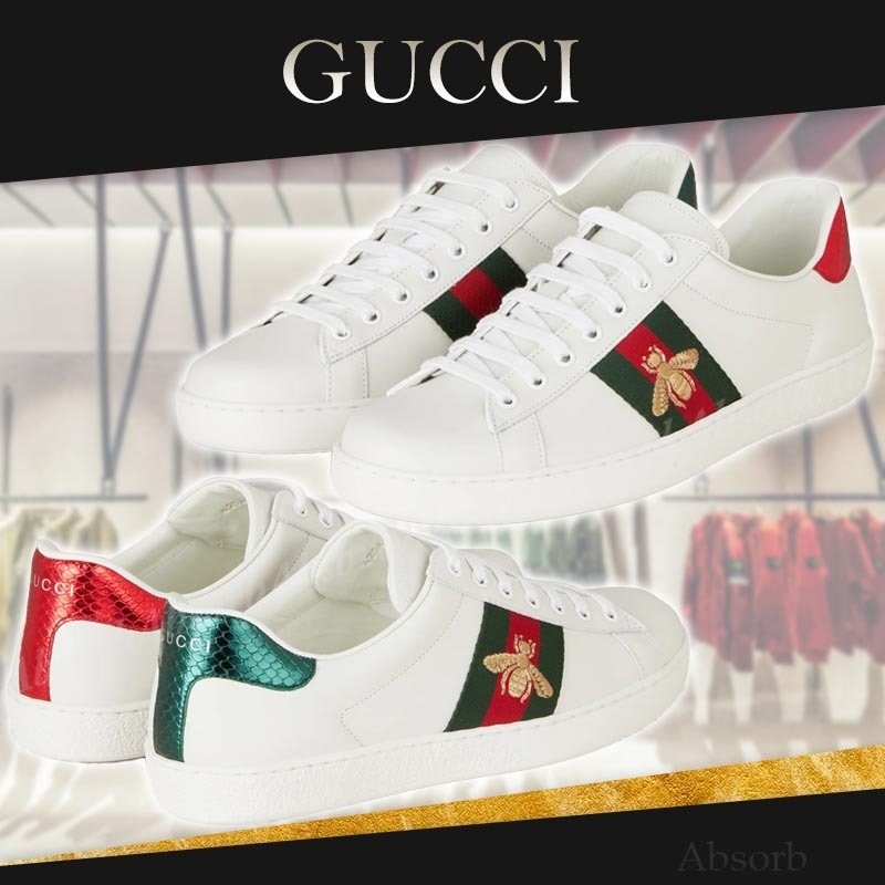 【24AW NEW】GUCCI_men / NEW ACE レザー スニーカー / White