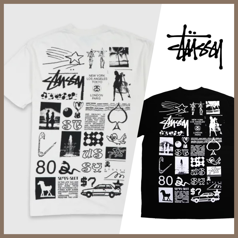 AUS発![STUSSY]♦Graphicプリント/半袖Tシャツ