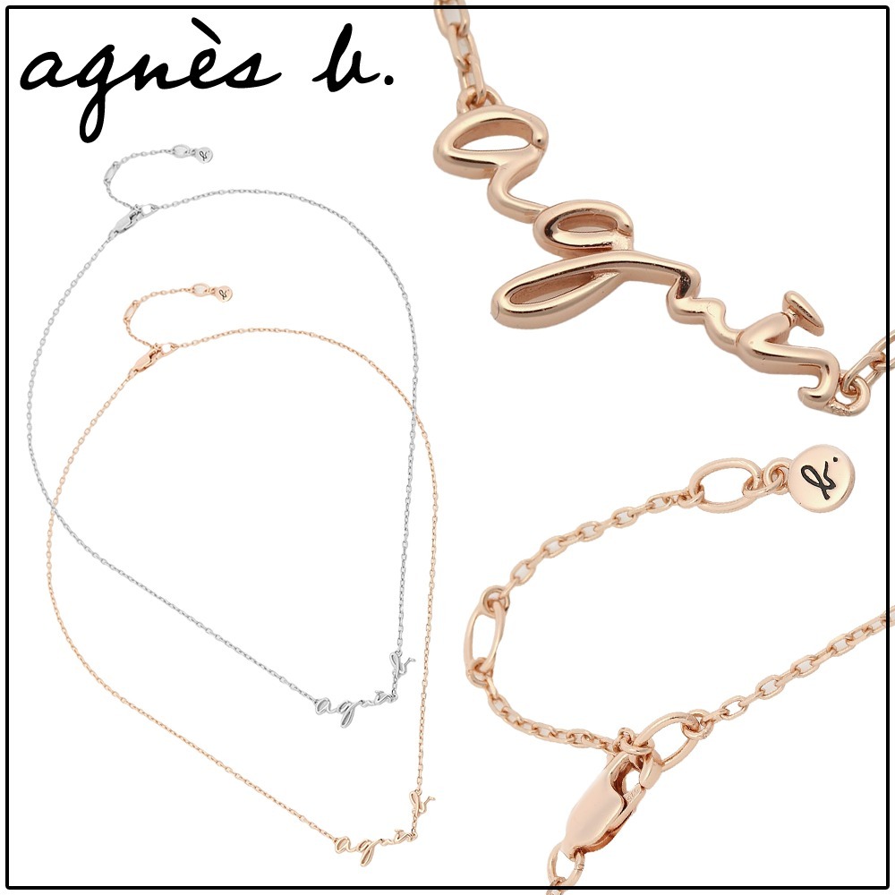 国内即発【agnes b.】H925 NECKLACE ロゴネックレス