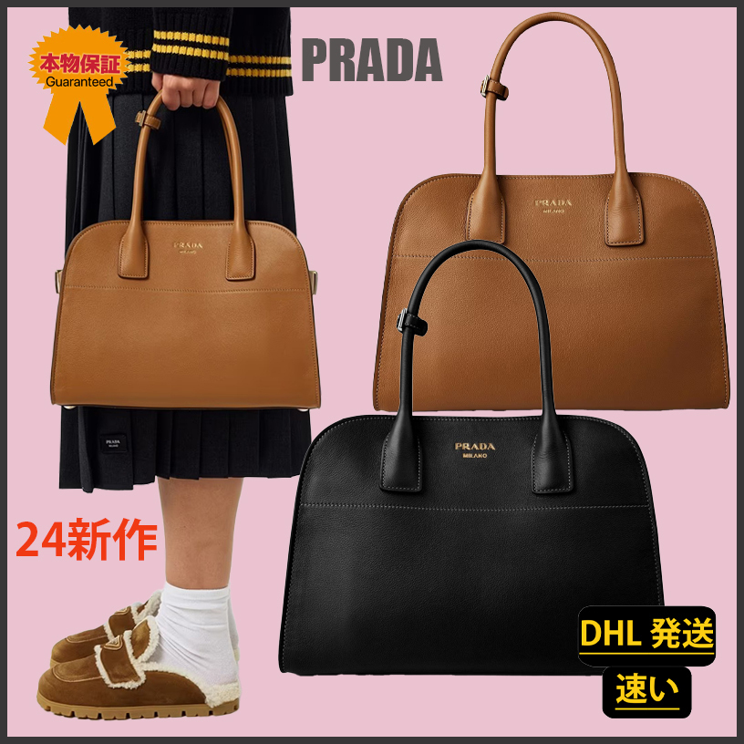 【PRADA】24最新作★Softグレインレザー トートバッグ MD