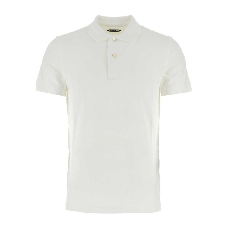 Tシャツ・カットソー TOM FORD White piquet polo shirt (JPS002JMC007S23 AW002)