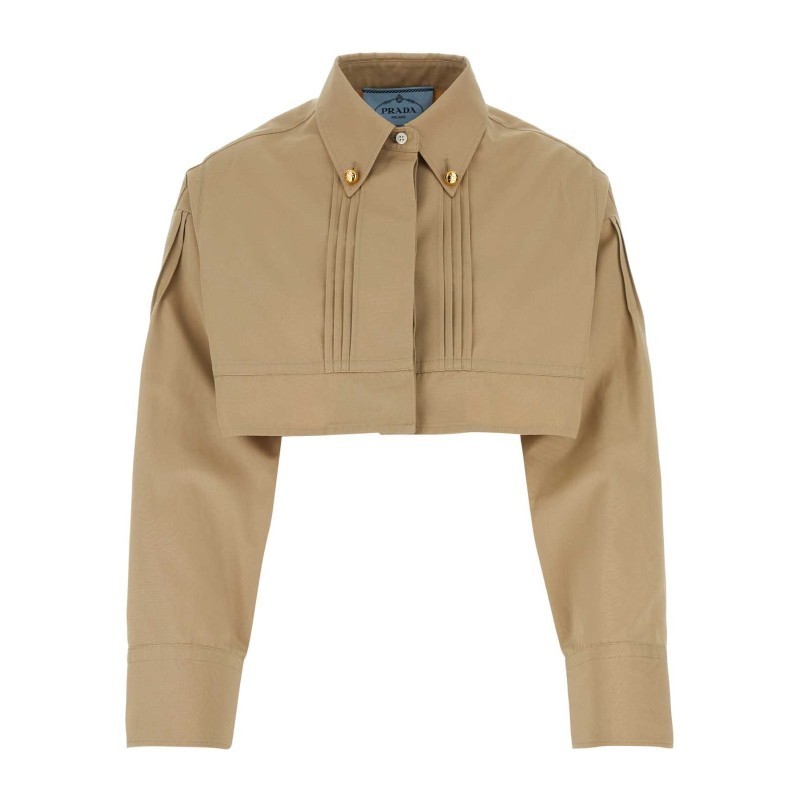 ジャケット PRADA FW24 Khaki poplin jacket (P539OSOOO1BMS F0065)