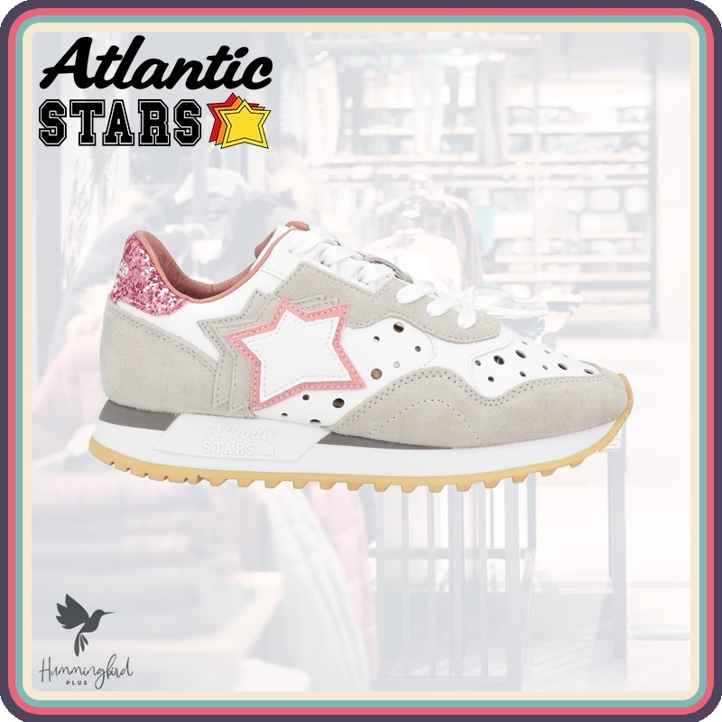 関送込 Atlantic STARS★ スエード ローカット スニーカー white