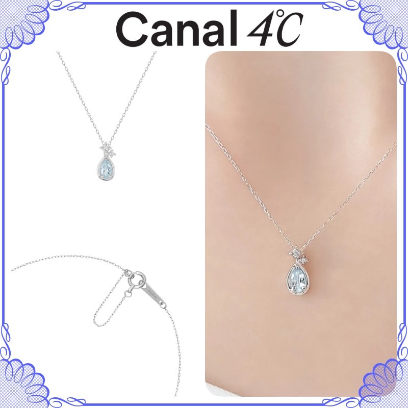 カナルヨンドシー Canal4℃ K10ホワイトゴールドしずく トパーズ