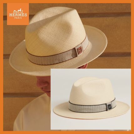 HERMES 新作 お洒落パナマハット ストロー フェドーラ Rio H Cut