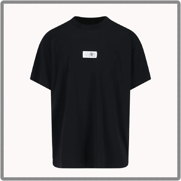 関税負担なし◆MM6◆ナンバーズロゴパッチ クルーネック Tシャツ