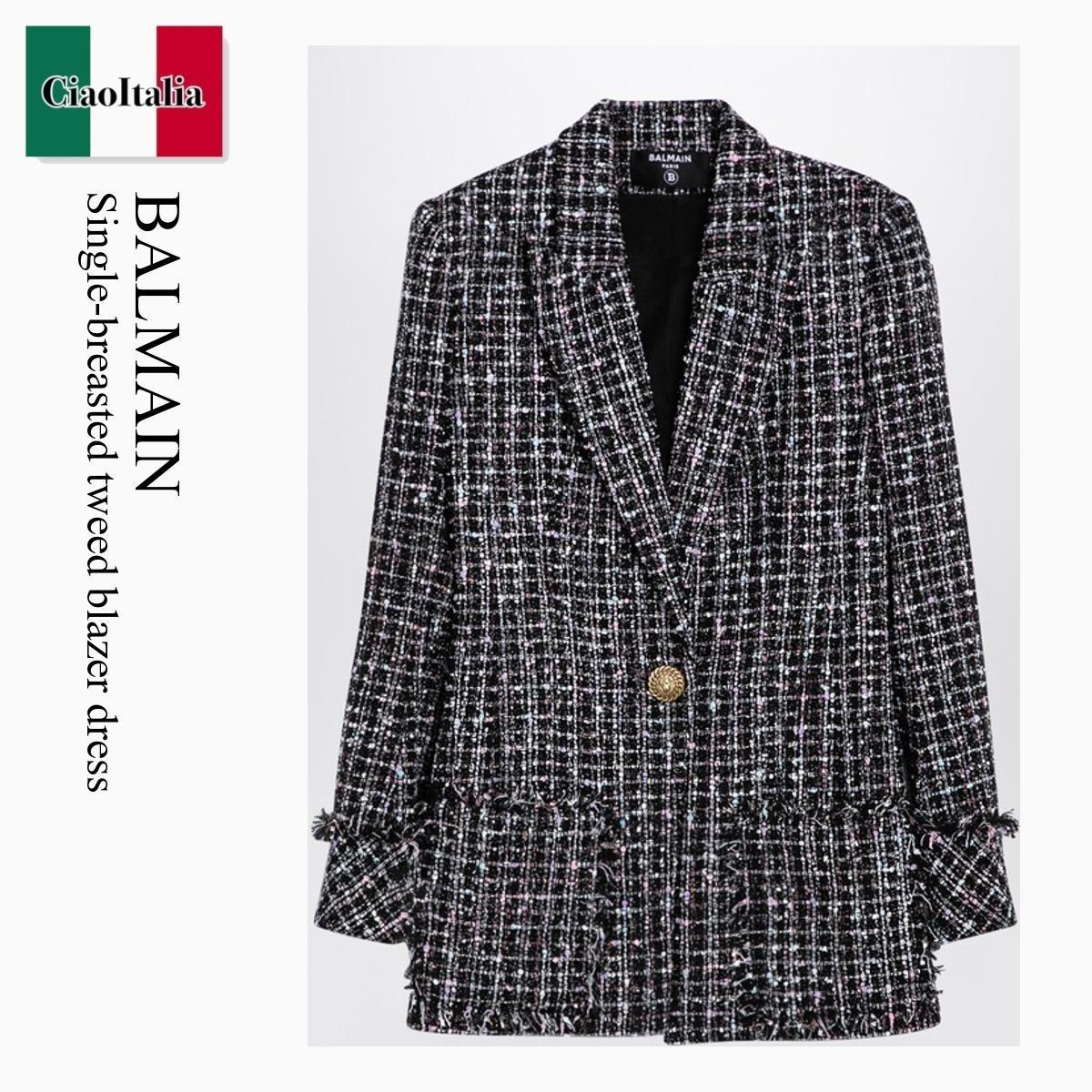 ジャケット Balmain Single-Breasted Tweed Blazer Dress