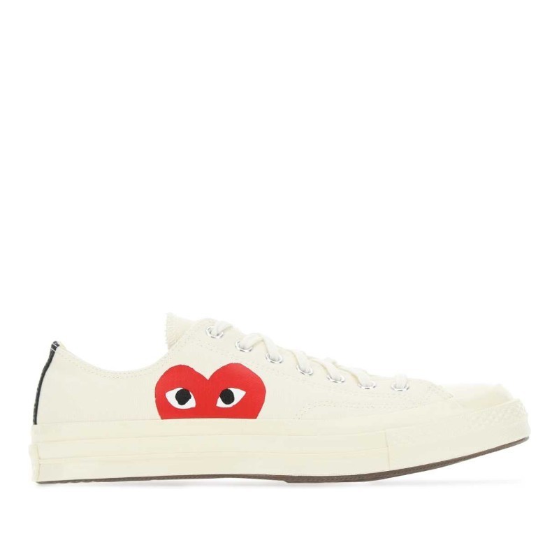スニーカー PLAY COMME des GARCONS Ivory canvas sneakers (P1K111 WHITE)