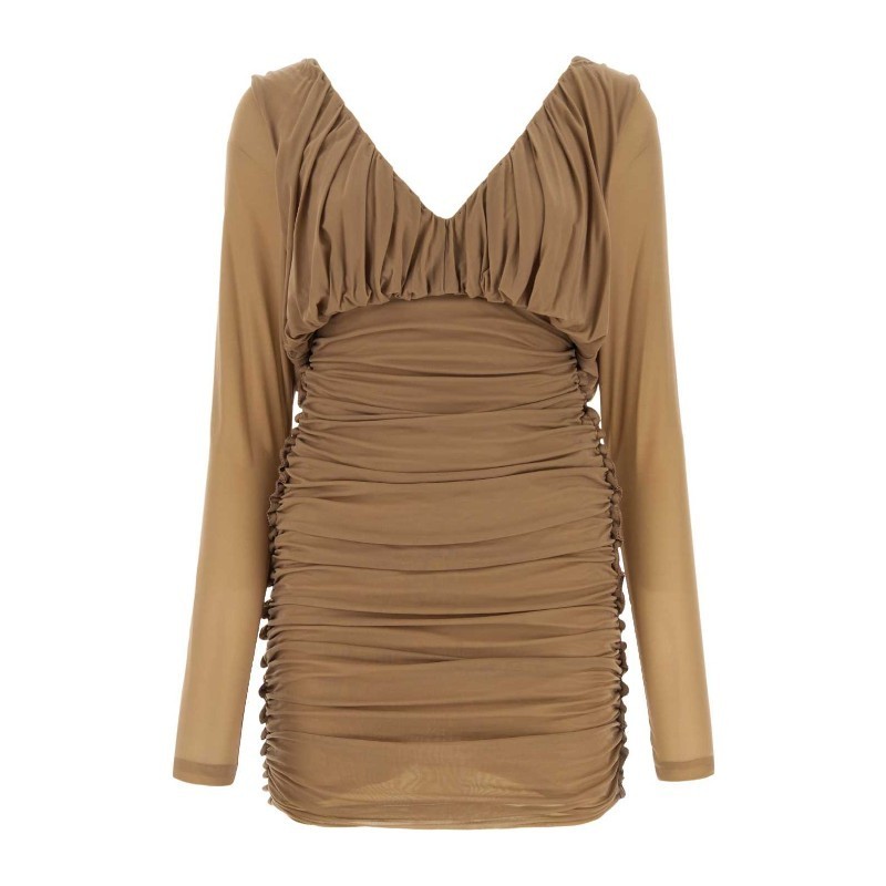 ワンピース Saint Laurent Camel jersey mini dress (729749Y5G98 2509)