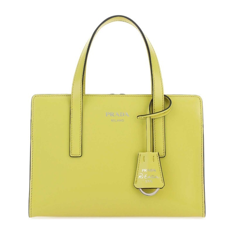 トートバッグ PRADA Acid green leather Re-Edition 1995 handbag