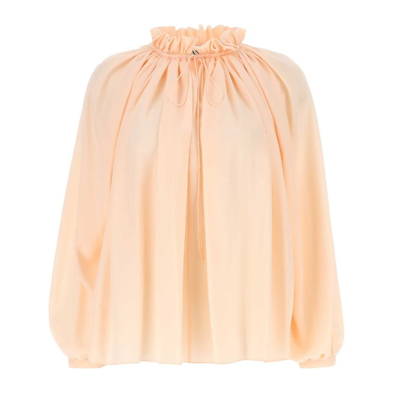 Tシャツ・カットソー LANVIN SS23 Pastel pink crepe blouse (RWTO00144868P23 962)