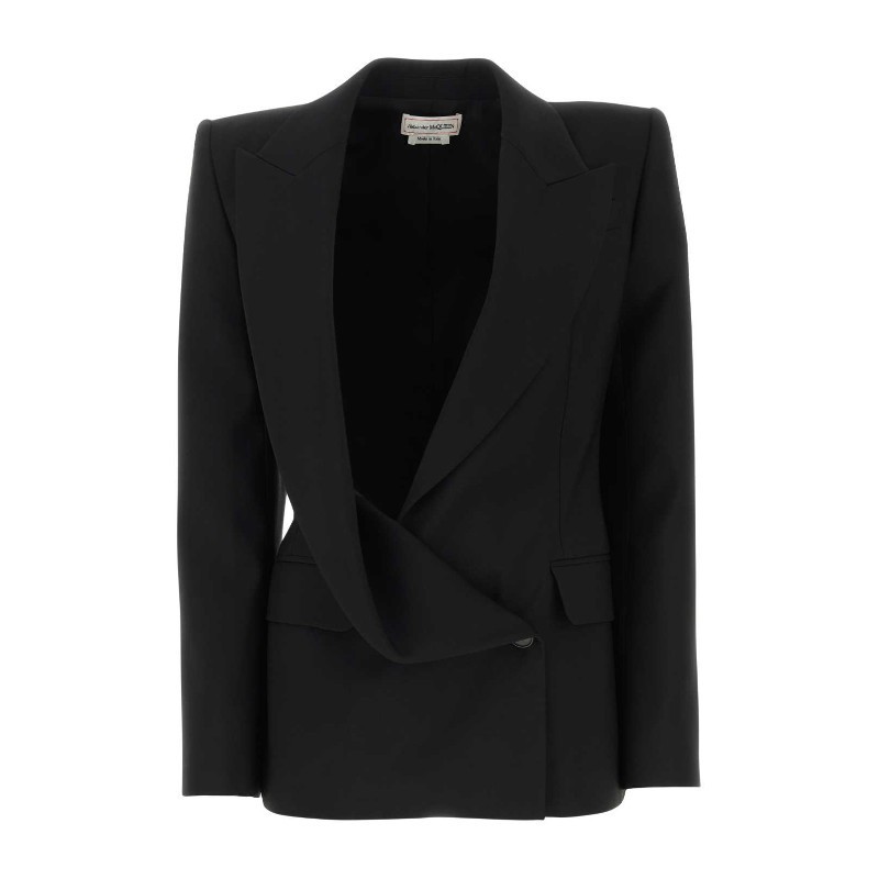 ジャケット alexander mcqueen SS23 Black wool blazer (745244QJACX 1000)