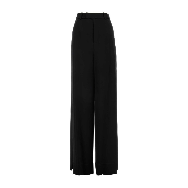 パンツ Saint Laurent Black satin wide-leg pant (735726Y3G36 1000)