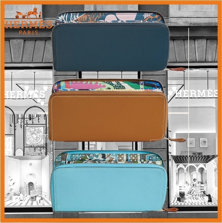大人気♪裏地が素敵☆【HERMES】 シルクイン ロング ウォレット