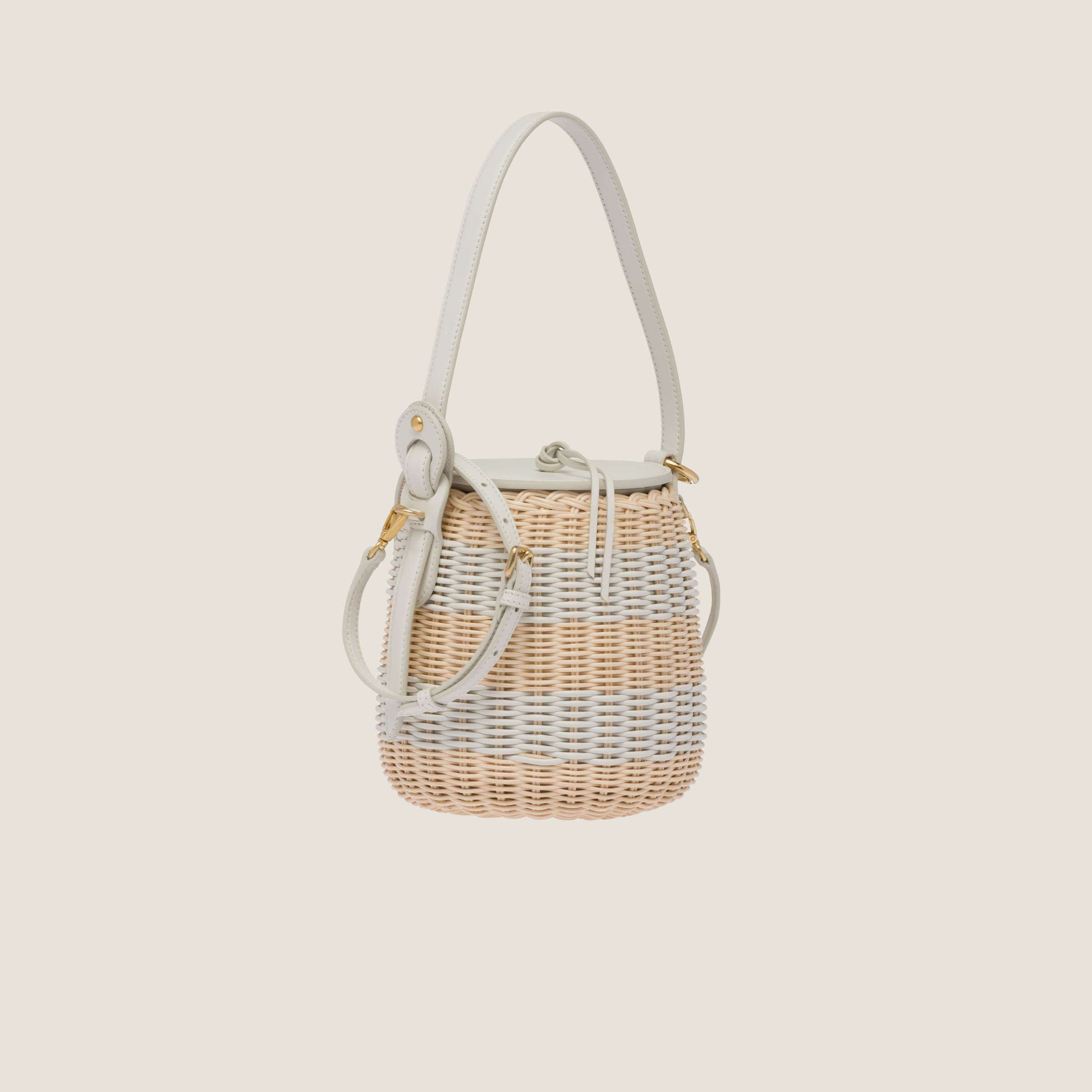 《送料無料》 MIU MIU Wicker and leather handbag