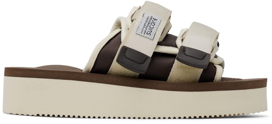 【関税込み】Suicoke オフホワイト＆ブラウン MOTO-PO サンダル