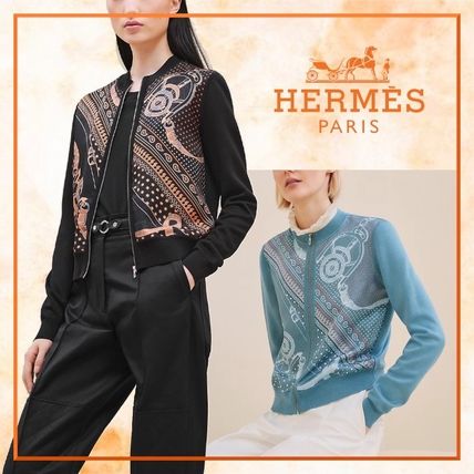 スカーフ プリント ブラック（黒）系 HERMES(エルメス