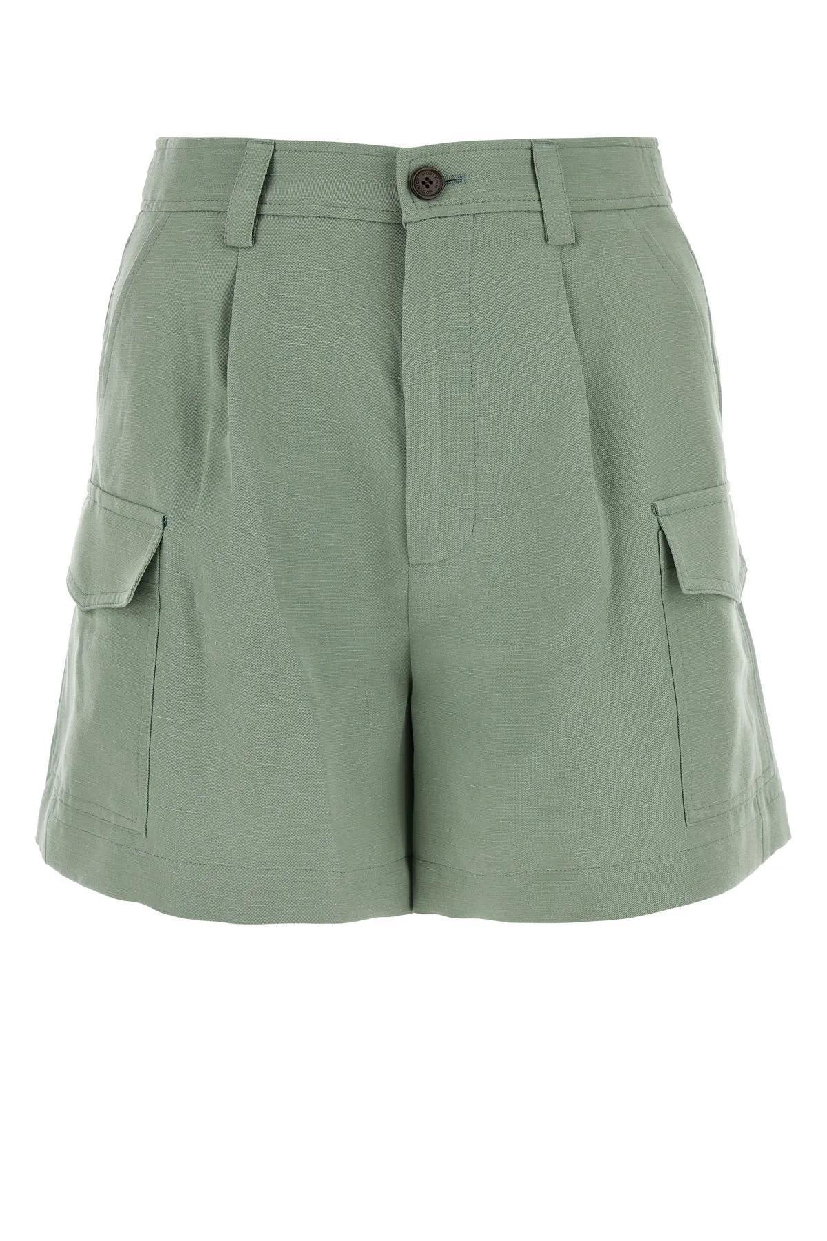 【送料&関税込】Woolrich Sage Green Viscose Blend Shorts