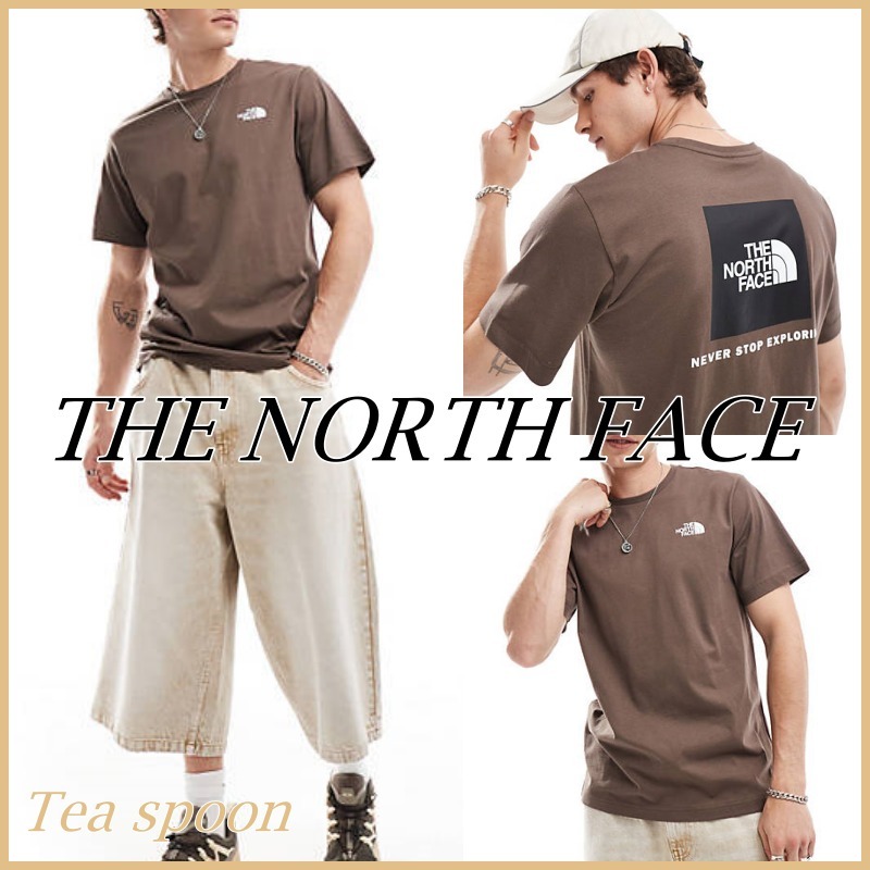 THE NORTH FACE◆Red Box バックプリント Tシャツ Brown 送料込
