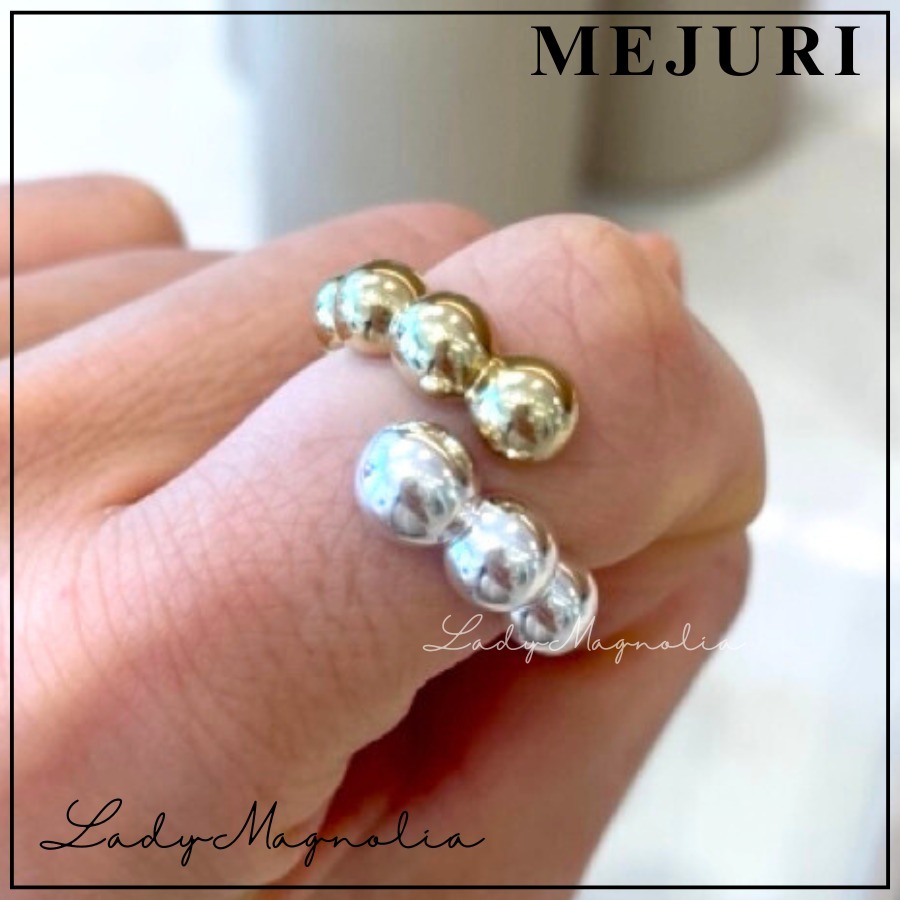 【MEJURI】人気！バブルスフィアバイパスリング 18Kゴールド