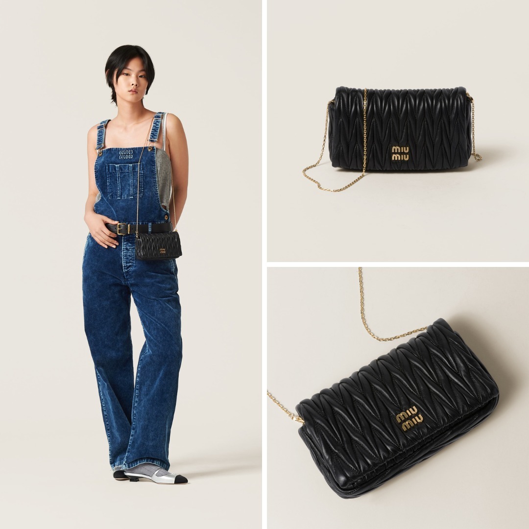 《送料無料》 MIU MIU Matelasse nappa leather mini-bag