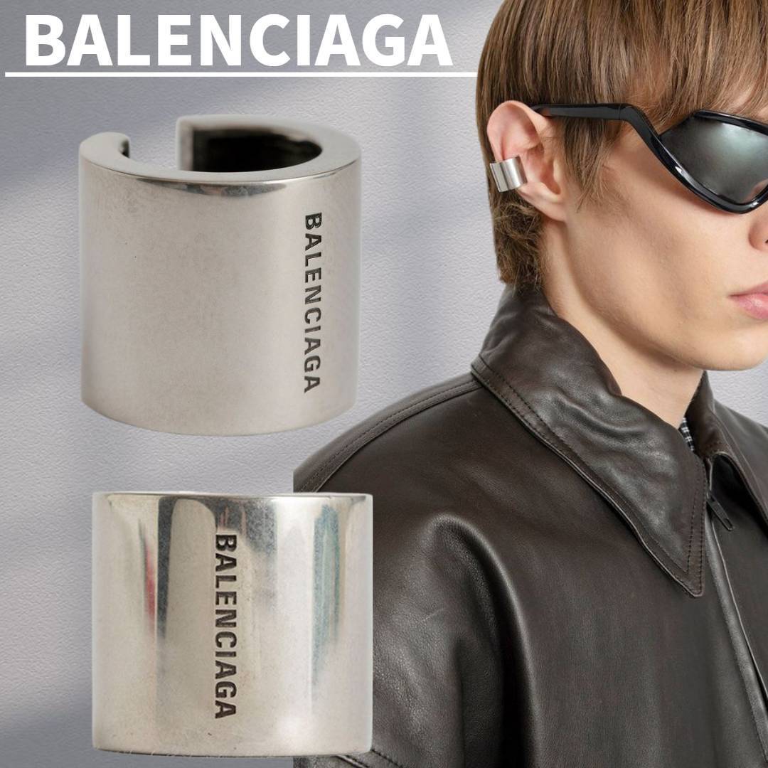 人気★関税込【BALENCIAGA】Garage イヤーカフ BALENCIAGA】Garage イヤーカフ ロゴ シルバー 送料込