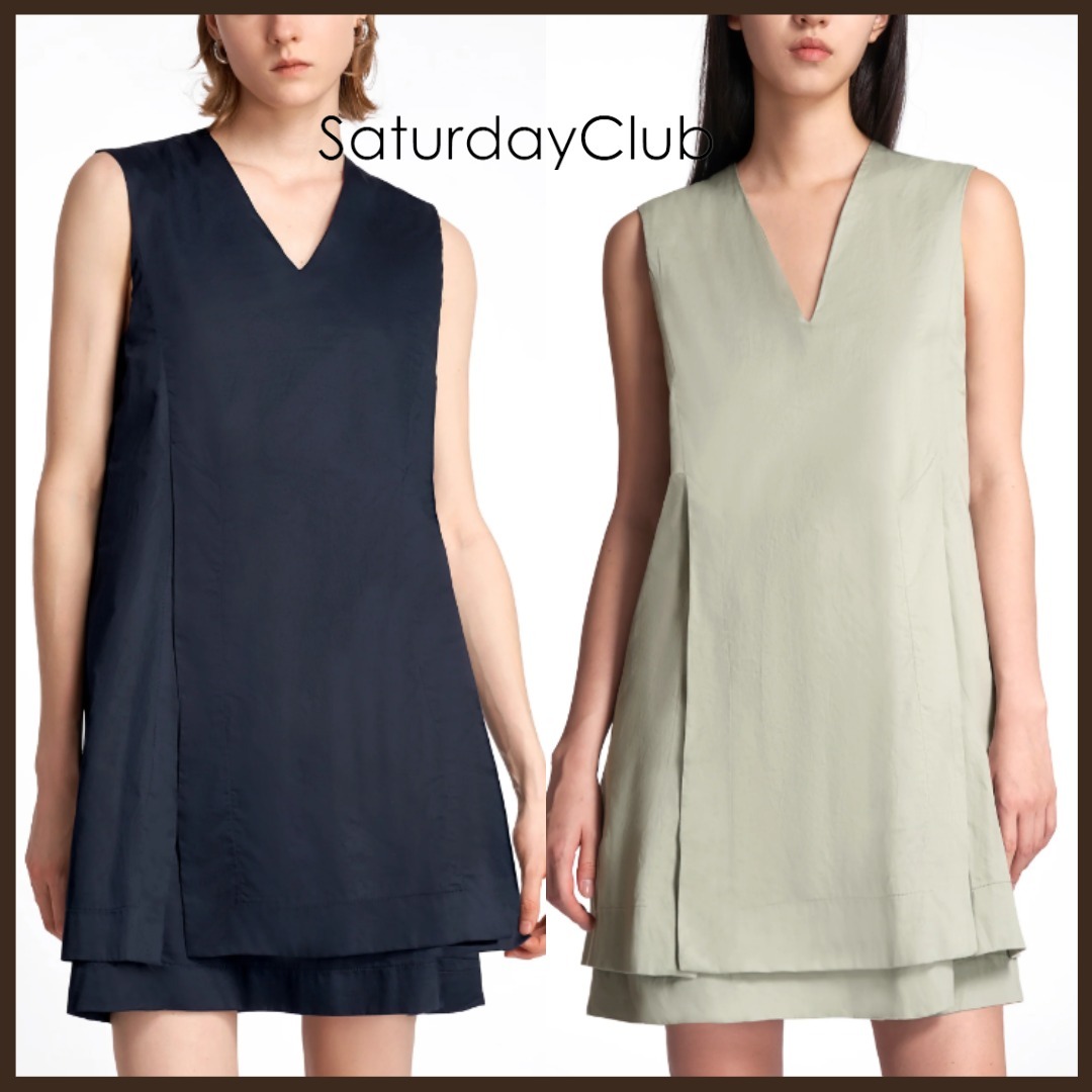 【SaturdayClub】ティアードヘム ノースリーブワンピース*送関込