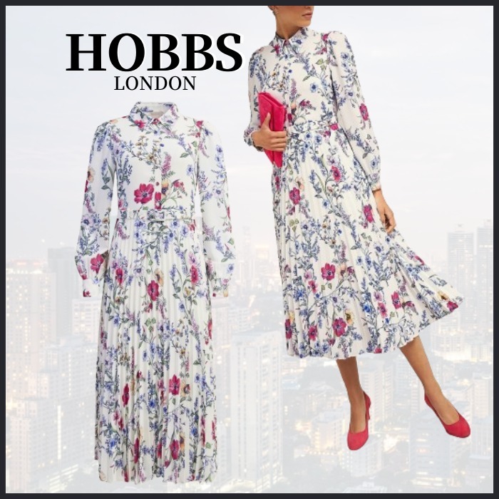 【関税なし】HOBBS ホッブス ashleen プリーツ シャツ ドレス