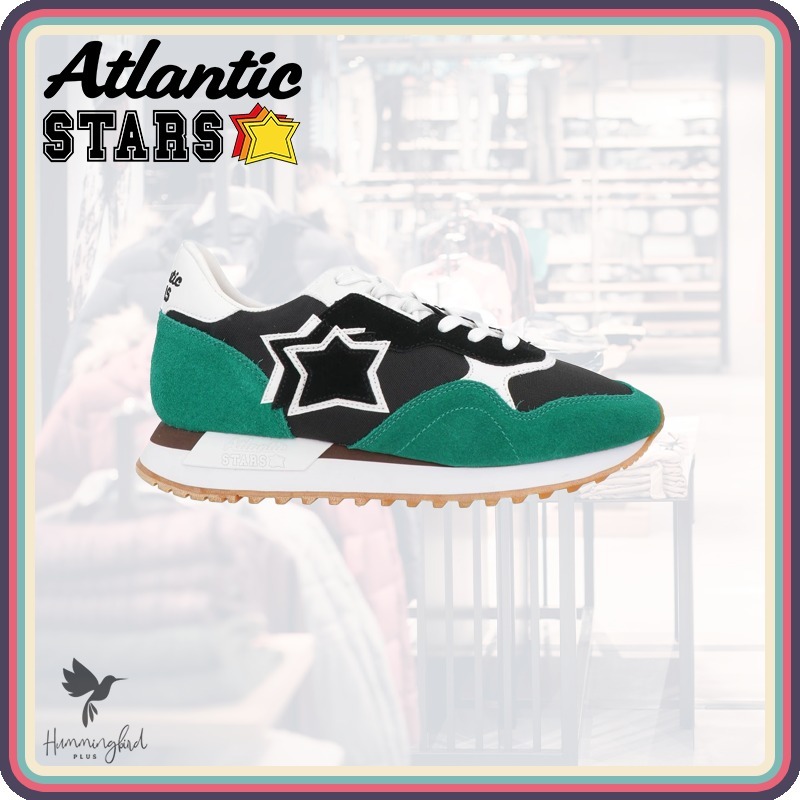 関送込 Atlantic STARS ★レザー ローカットスニーカー グリーン