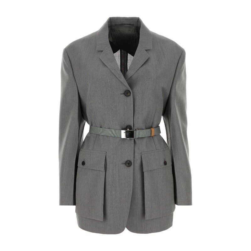 ジャケット PRADA SS24 Grey mohair blend blazer (P544OHSOOO13NH F073X)