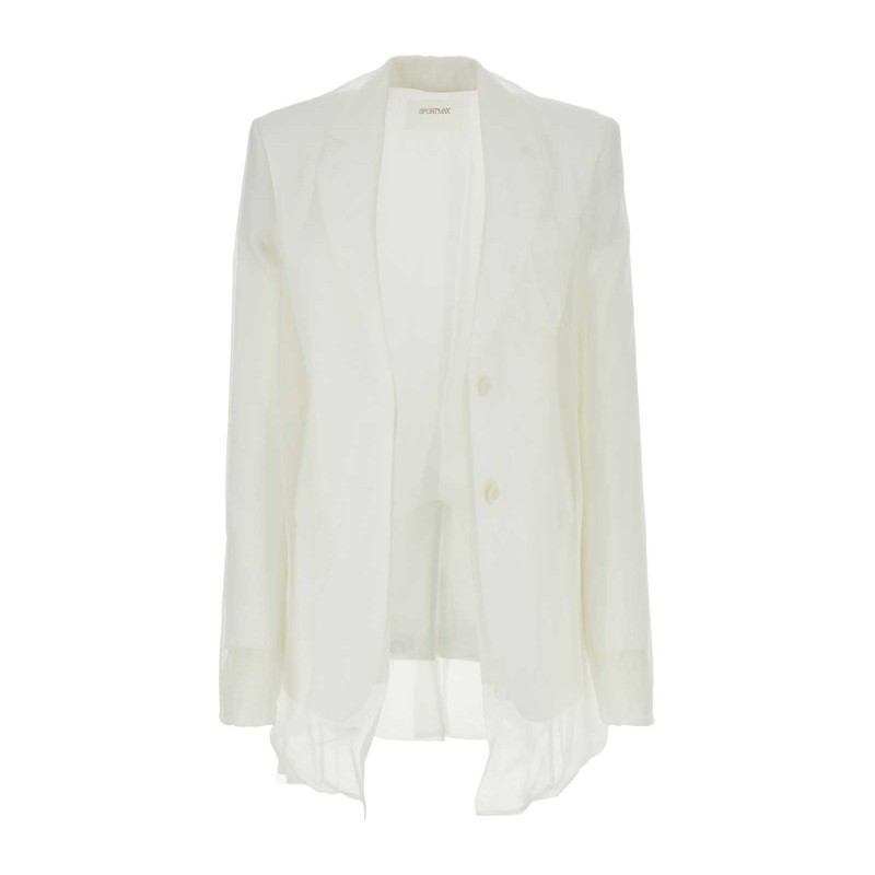 ジャケット SPORTMAX White silk Acacia1234 blazer (2412041053600 001)