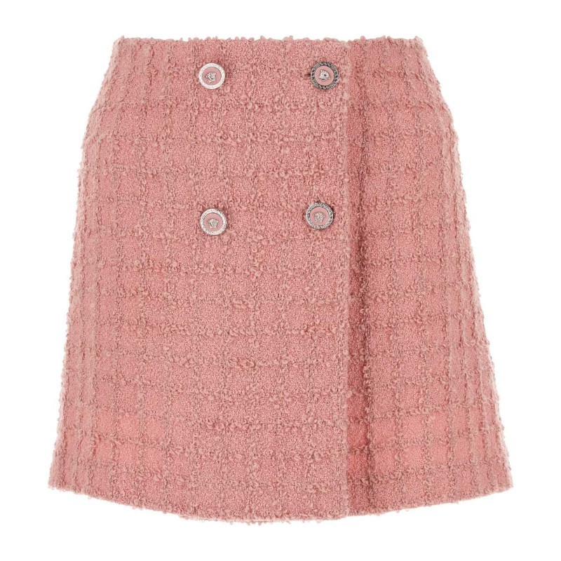 ミニスカート VERSACE SS24 Pink boucle mini skirt (10134711A10096 1PR20)