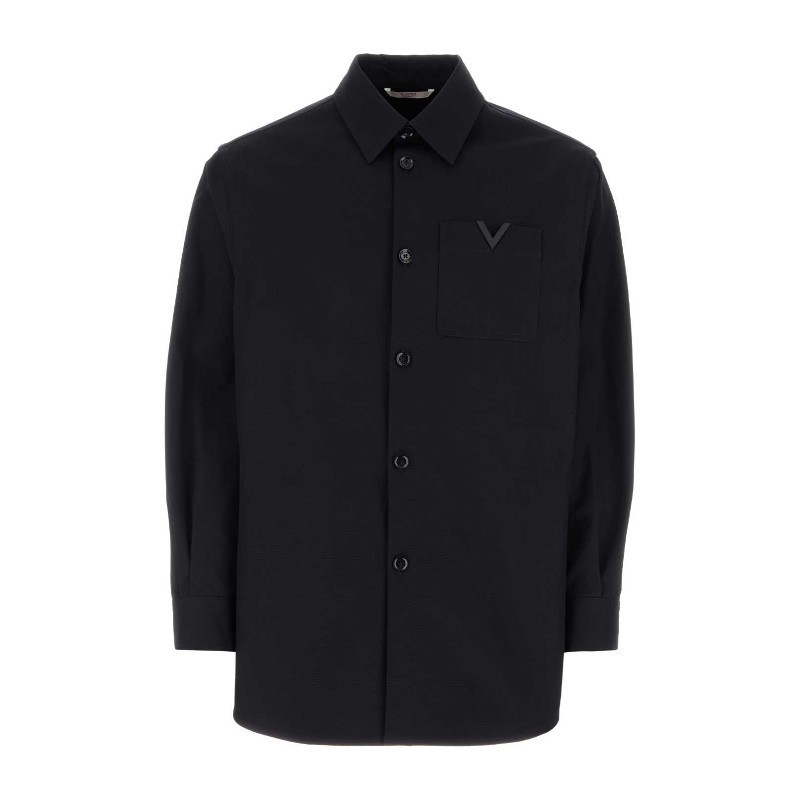 Tシャツ・カットソー VALENTINO Midnight blue stretch cotton shirt