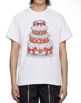 新品未使用】シモーネロシャ ホワイト Tシャツ 花モチーフ