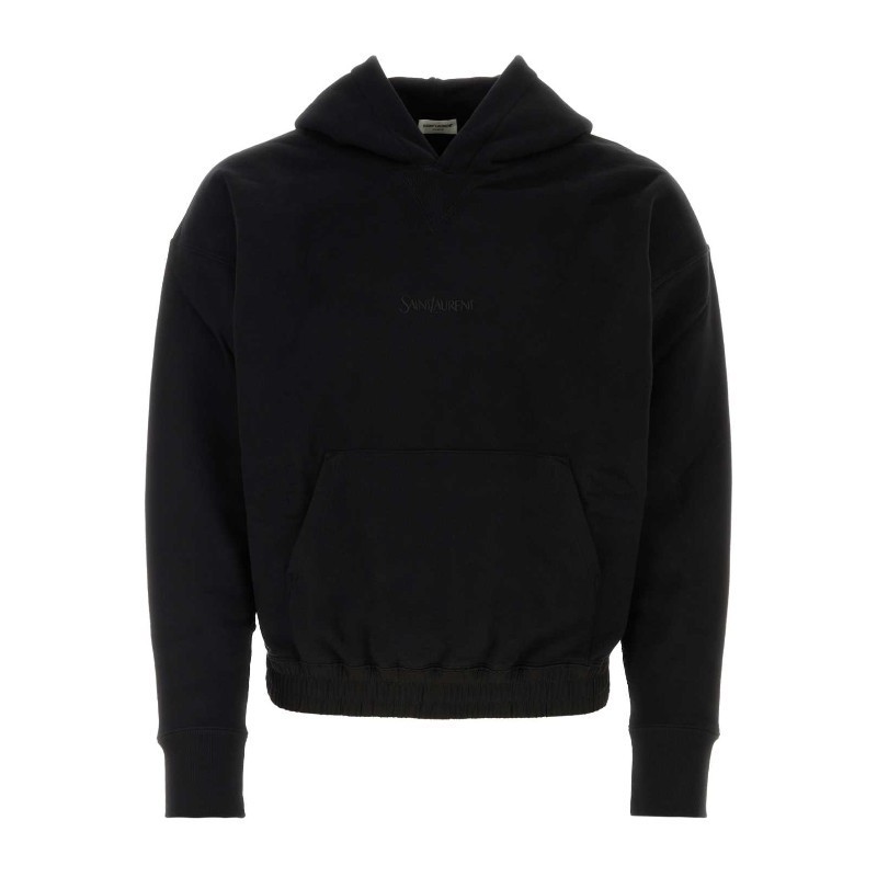 パーカー・フーディ Saint Laurent Black cotton sweatshirt (773358Y36SW 1000)