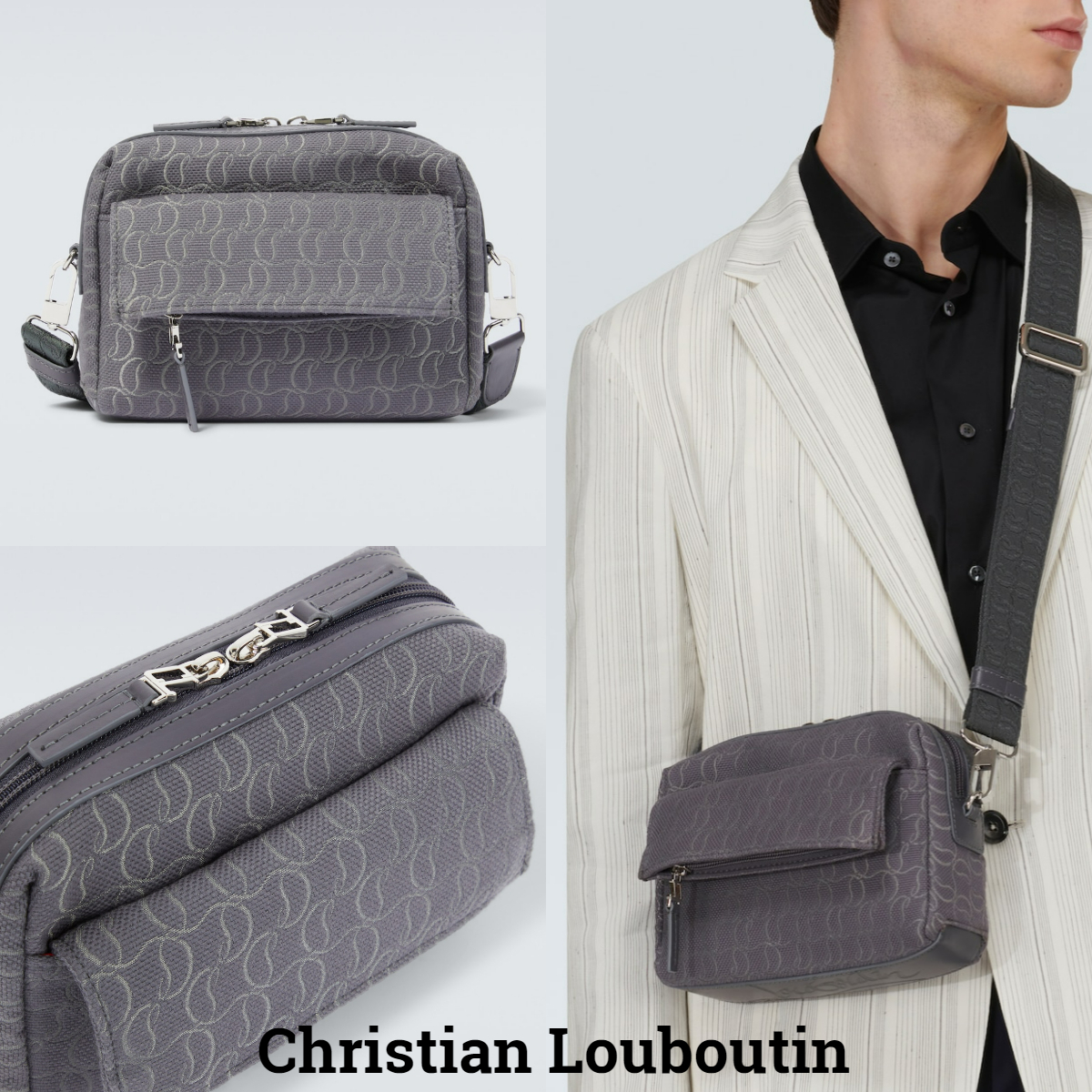 *Christian Louboutin*メッセンジャーバッグ グレー Zip N Flap