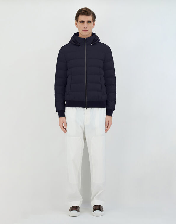 《送料無料》 HERNO BOMBER JACKET IN ECOAGE AND SILK CASHMERE