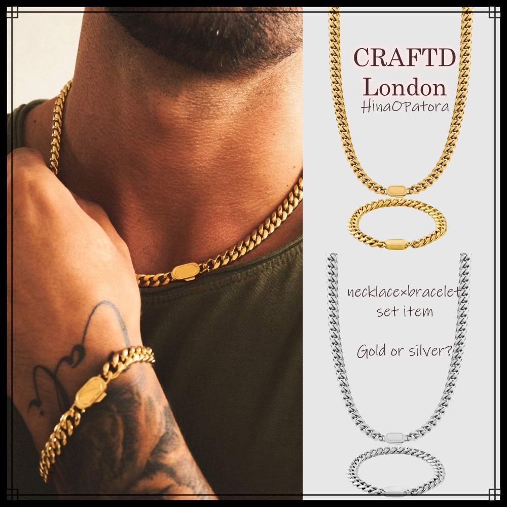 関税送料込*CRAFTD London*CUBAN8MMネックレス×ブレスレットset