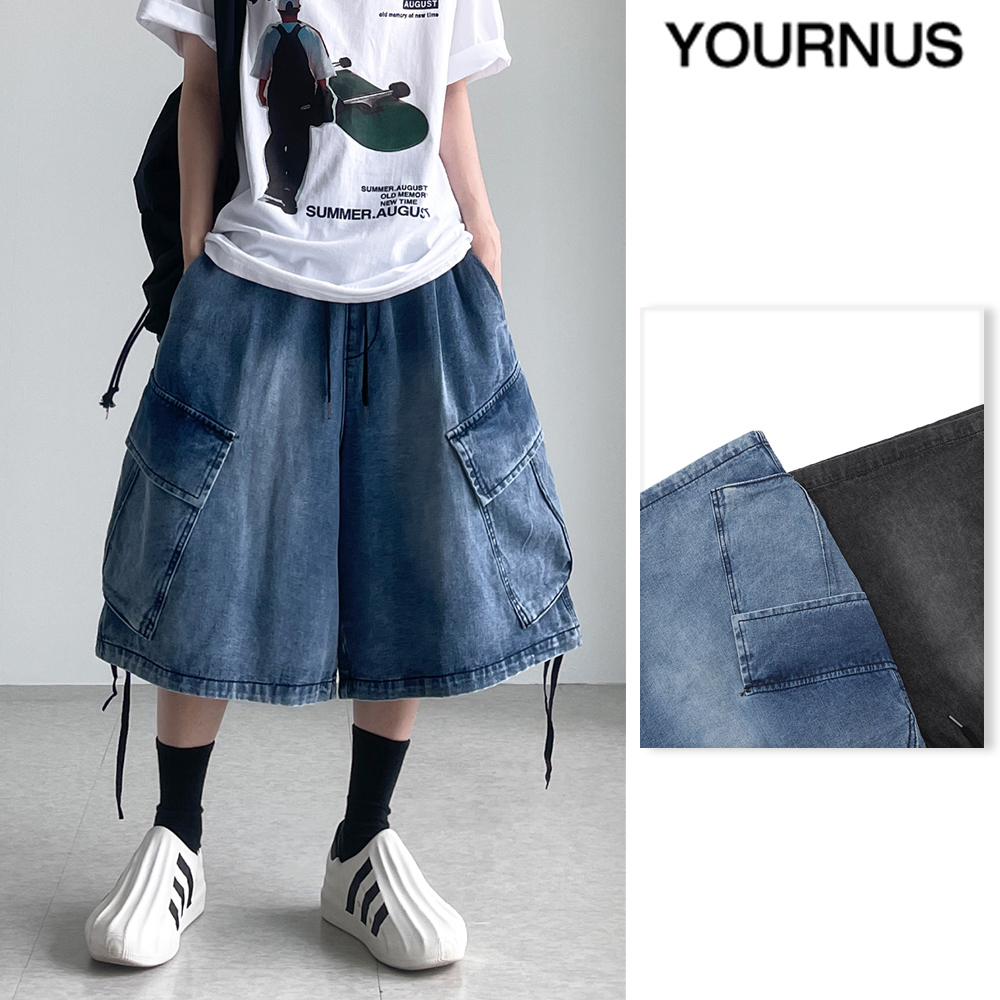 【YOURNUS】Crocs Cargo Denim Shorts