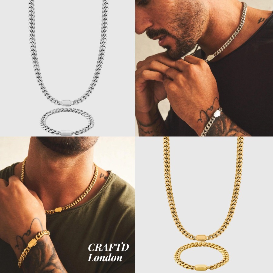 ★CRAFTD London★ CUBAN 8mmネックレス＆ブレスレットセット ★