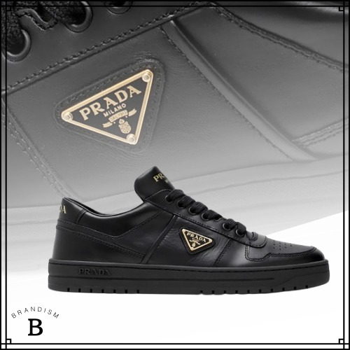 関税込■PRADA■ダウンタウンロゴ レザー スニーカー