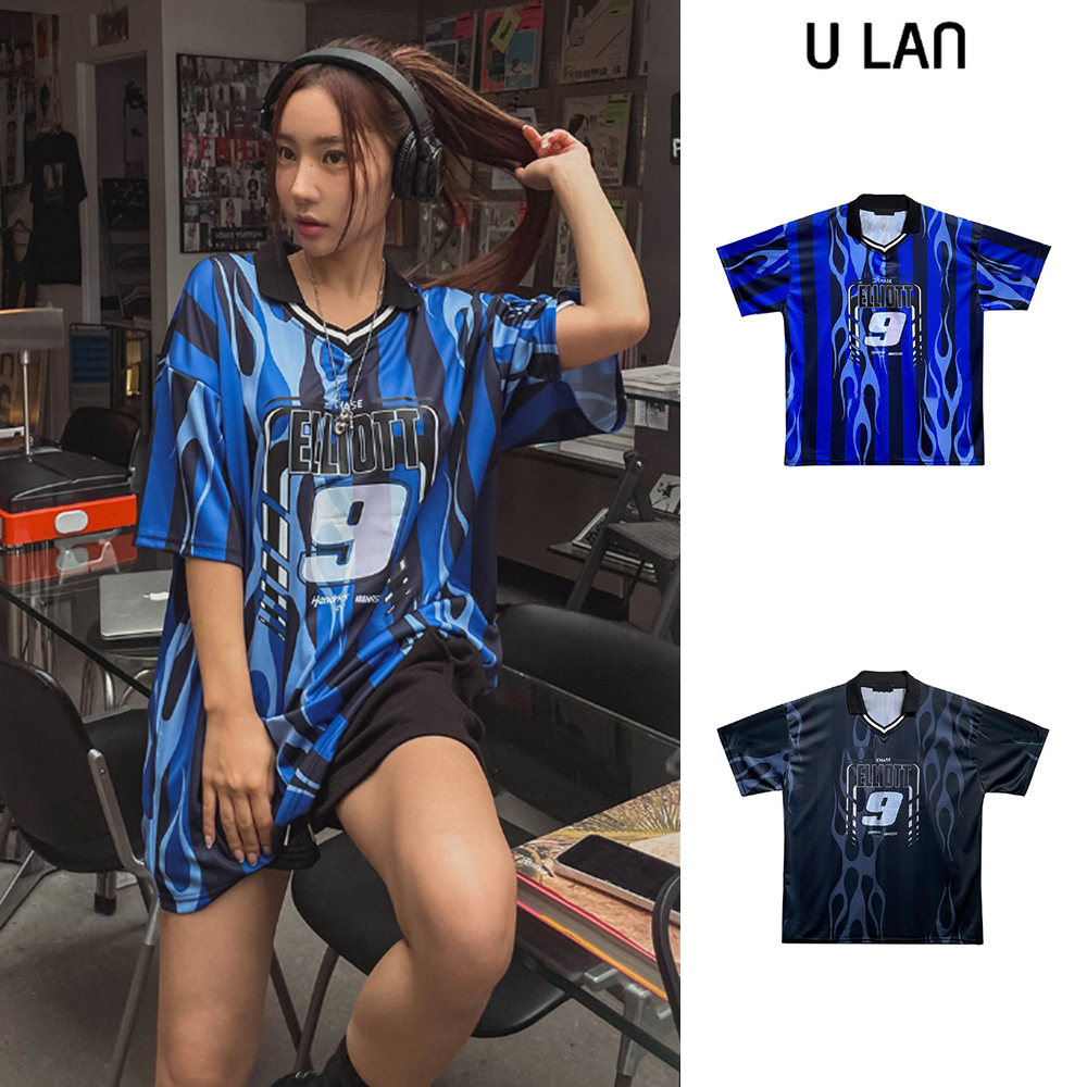 【U LAN】Chase Football Collar Short Sleeve Tee