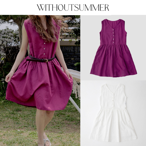 ★2024SS新作★WITHOUTSUMMER★Olive v-neck onepiece