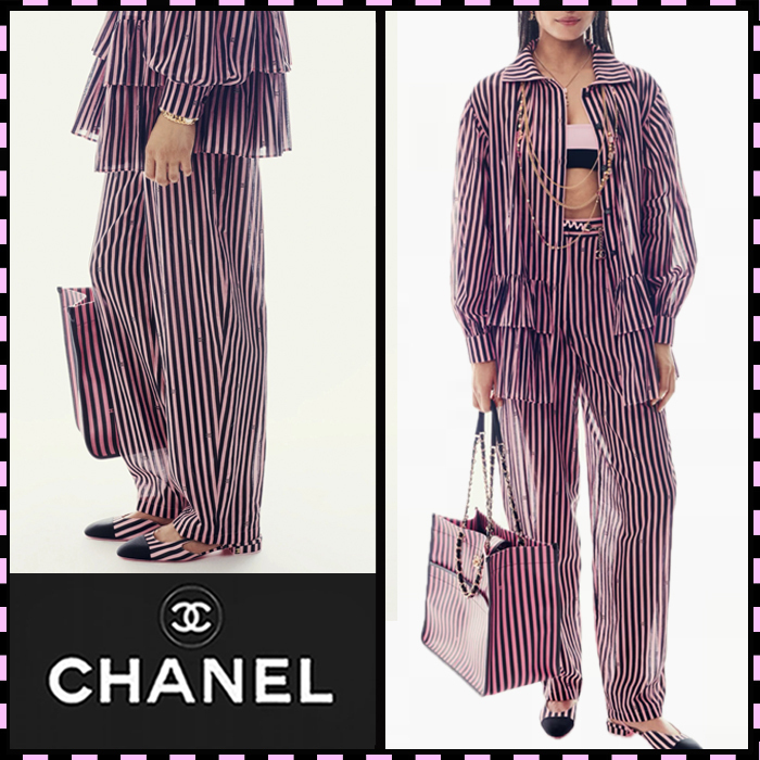 CHANEL 2024 COCO BEACH LOOK10《パンツ》ピンク/ブラック 直営