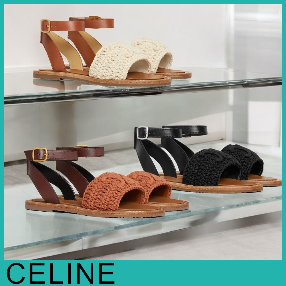 ★CELINE直営店★ リンピア トリオンフ マクラメ サンダル