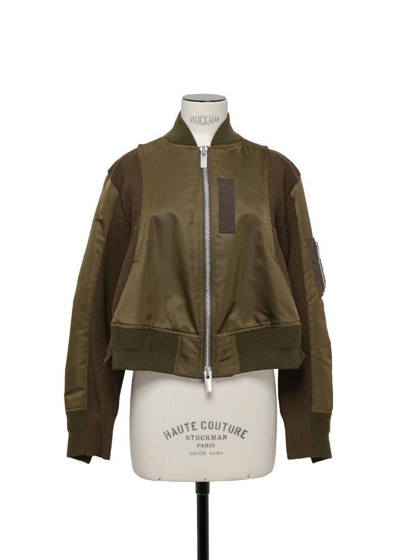 《洗練された逸品》【sacai】 ナイロンツイル×ニットブルゾン
