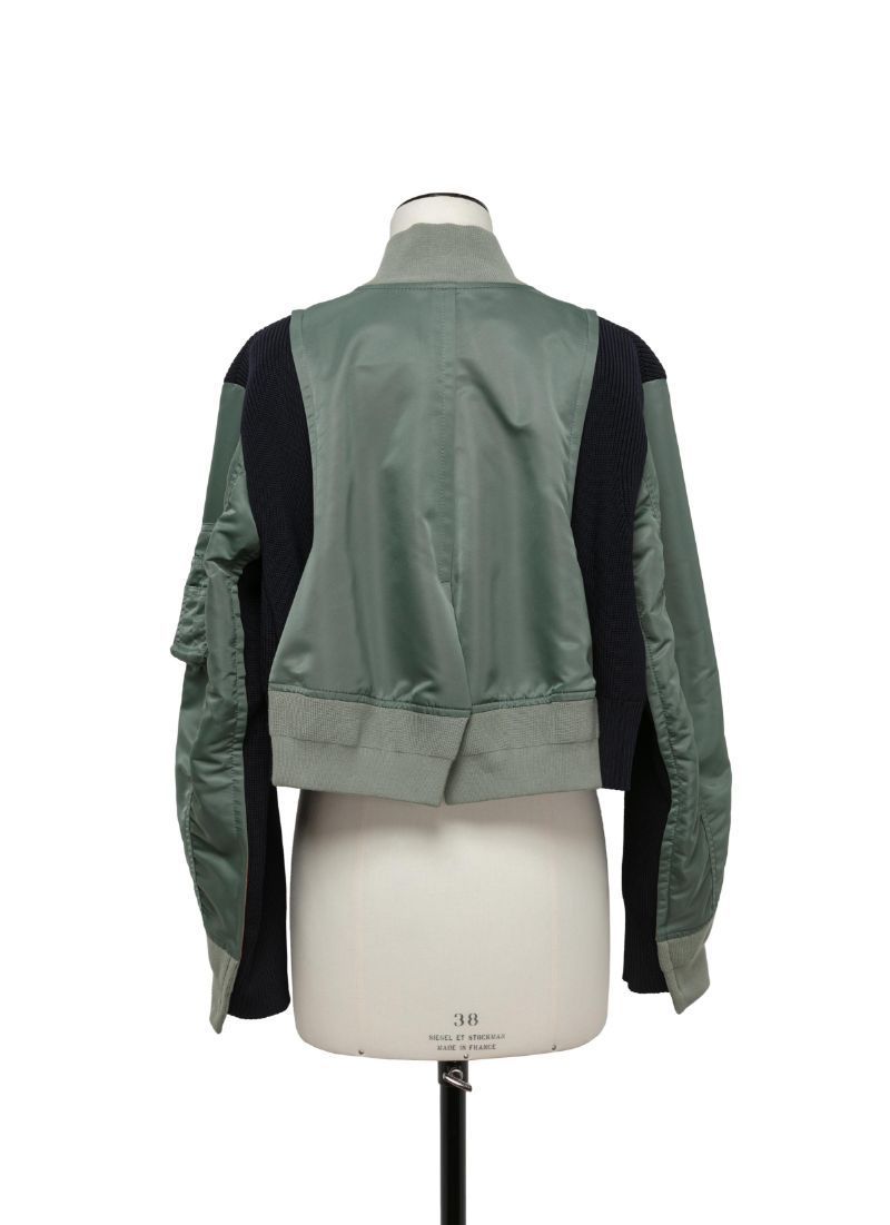 《洗練された逸品》【sacai】 ナイロンツイル×ニットブルゾン